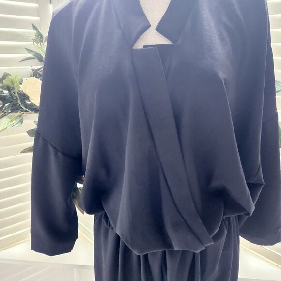 FASHION NOVA TIE WAIST LONG BLACK ROMPER 1X - Picture 4 of 6